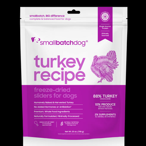 smallbatch Freeze Dried Dog Food Sliders - Turkey - 25oz Bag